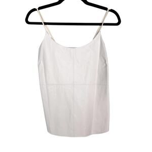 David Lerner Womens Small Light Pink Faux Leather Camisole Tank Top Mixed Media